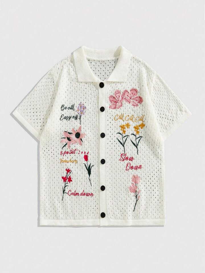 Casual Vacation Men's Floral Print Shawl Collar Cardigan