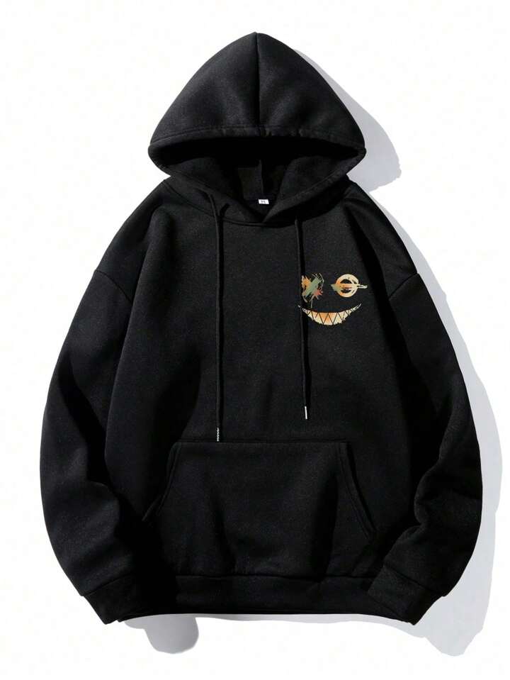 Guys Cartoon Graphic Drawstring Hoodie