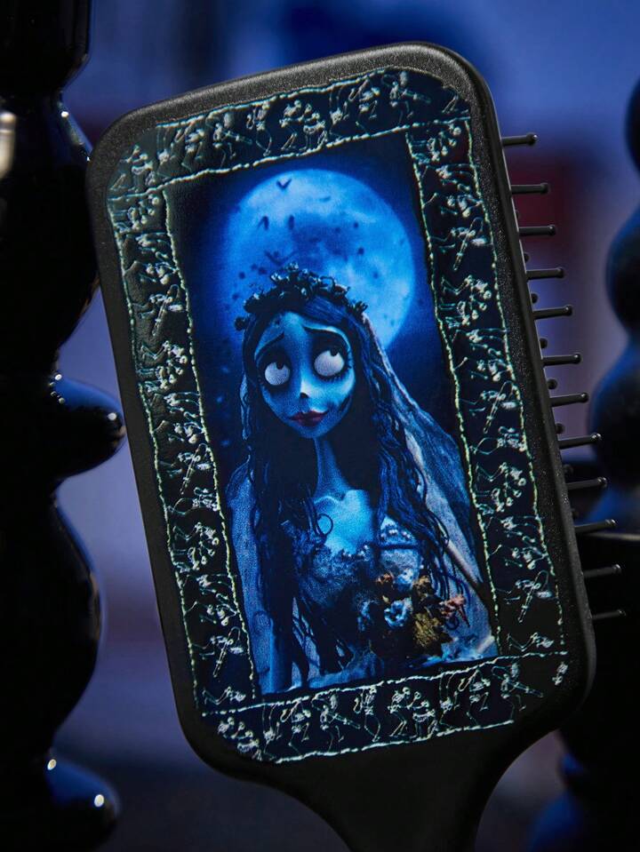Corpse Bride | ROMWE Cartoon Skeleton And Letter Print Dark Comb