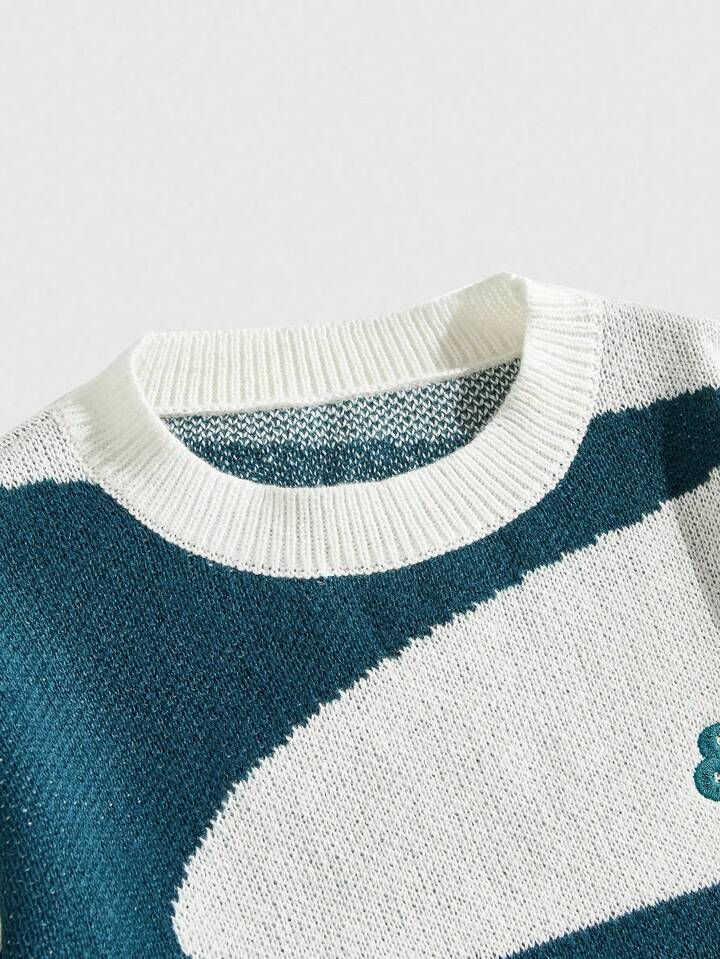 Prep Men's Round Neck Asymmetrical Color Block Jacquard Knit Sweater, Street Fashion , Fall Winter 3 Prep Men's Round Neck Asymmetrical Color Block Jacquard Knit Sweater, Street Fashion , Fall Winter