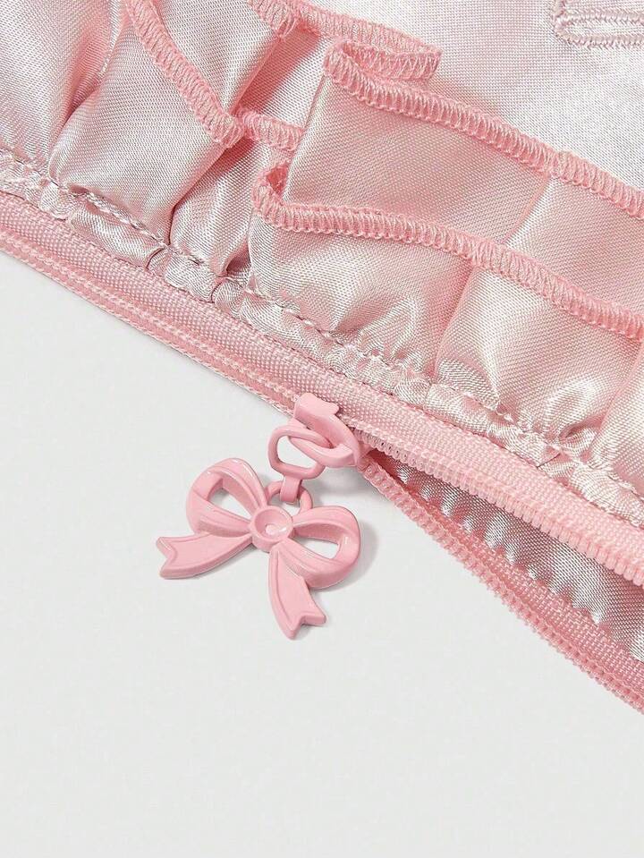 Kawaii Embroidered Bowinot Floral $Mall Bucket Tissue Box/'Makeup Bag/Travel Pad Holder, Gift/Coin Purse, Pink 6 Kawaii Embroidered Bowinot Floral $Mall Bucket Tissue Box/'Makeup Bag/Travel Pad Holder, Gift/Coin Purse, Pink