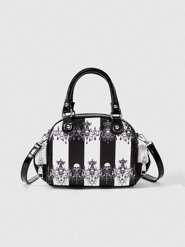 Goth Women Cartoon Graphic Fashion Commuting Top Handle Bag
