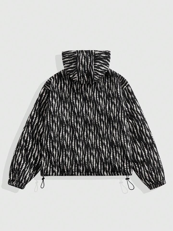 Casual Men's Fashionable Patterned Hooded Jacket, Autumn/Winter