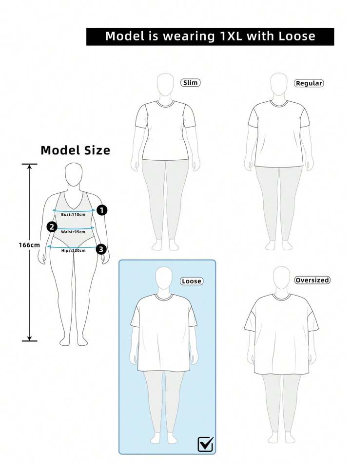 Grunge Punk Back To School  Vintage Baddie Skull Heart Plus Size Women Loose Drop Shoulder Plus Size T-Shirt