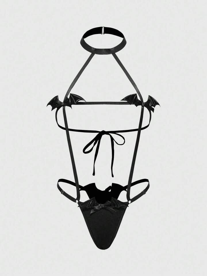 Goth Dark Punk 3D Bat Thong, Sexy, Halloween