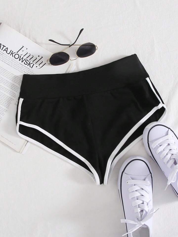 Contrast Binding Track Shorts
