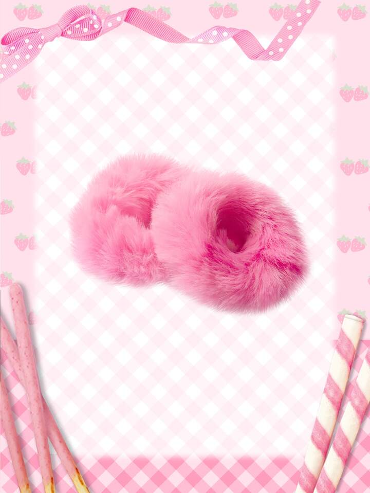Kawaii 2pcs Solid Fluffy Hair Tie Cute Valentines Scrunchies Scrunchy Hair Ties