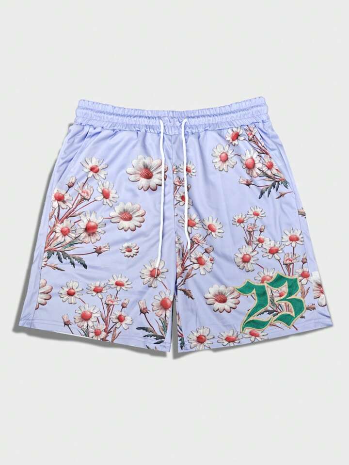 Prep Street Life Men Floral Print Casual Shorts