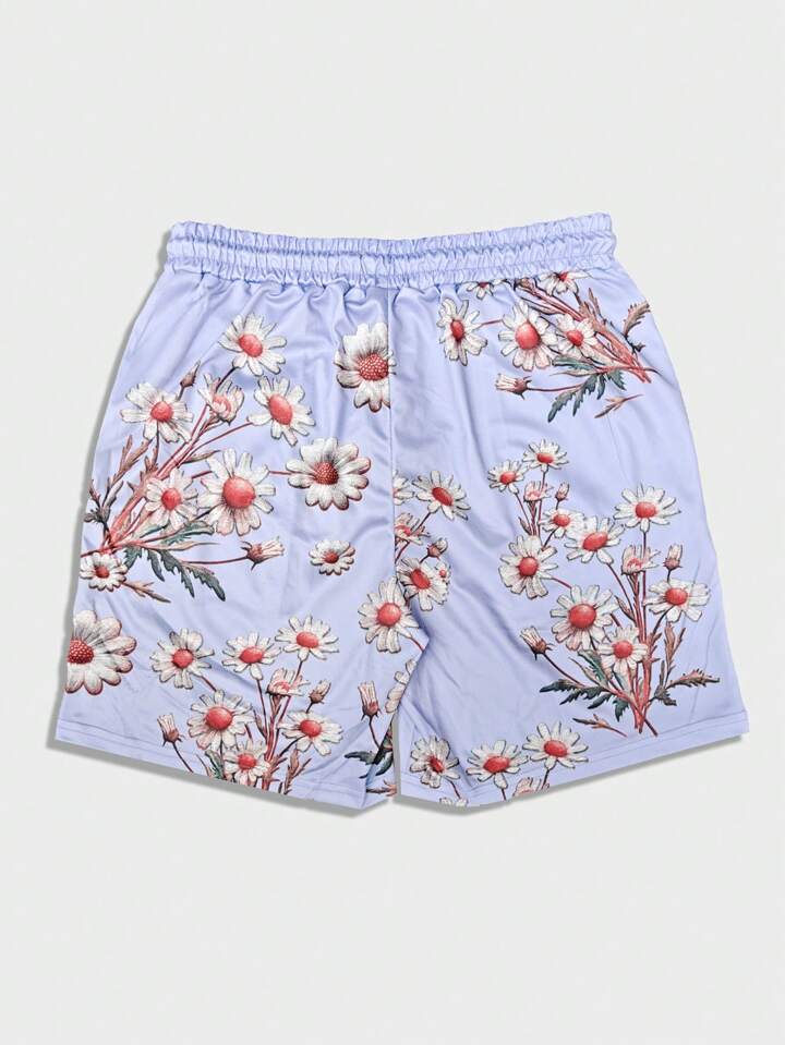 Prep Street Life Men Floral Print Casual Shorts