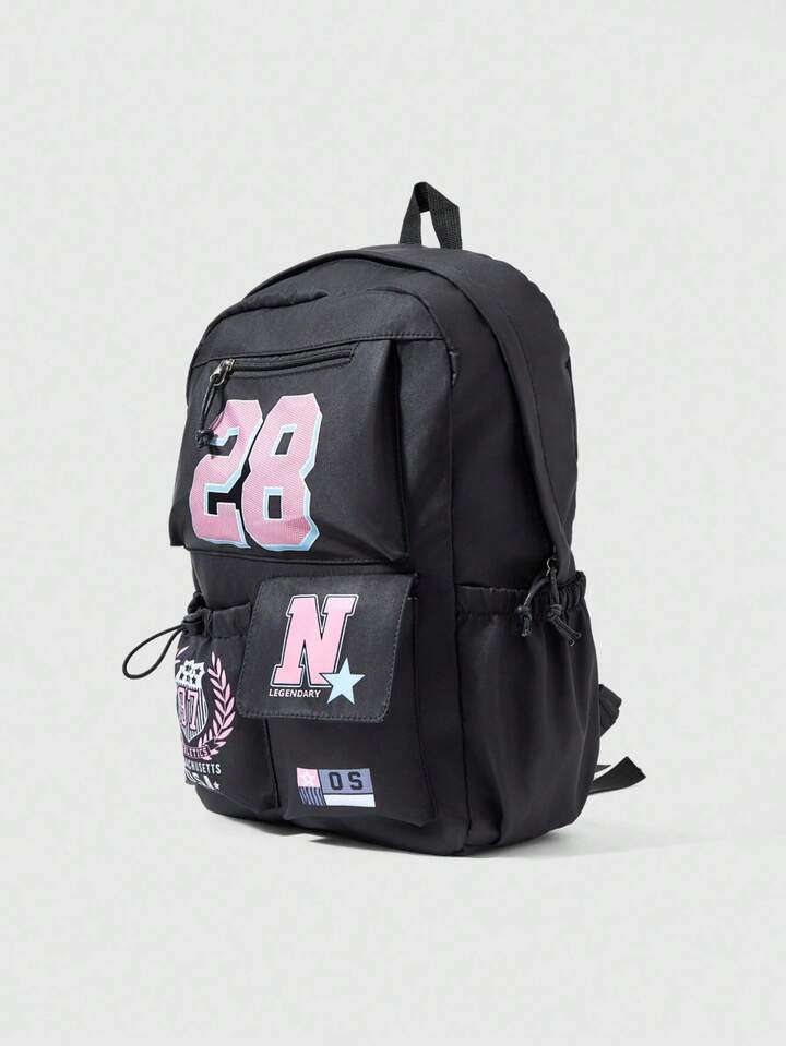 ROMWE Avant 28 Numeric Print Large Capacity Backpack, Suitable For Back To School Season 5 ROMWE Avant 28 Numeric Print Large Capacity Backpack, Suitable For Back To School Season
