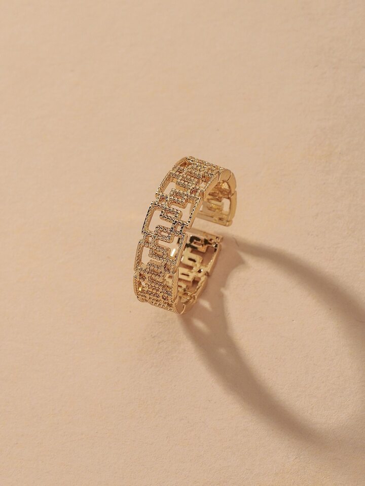 Andkiss Women Elegant Hollow Out Cuff Ring