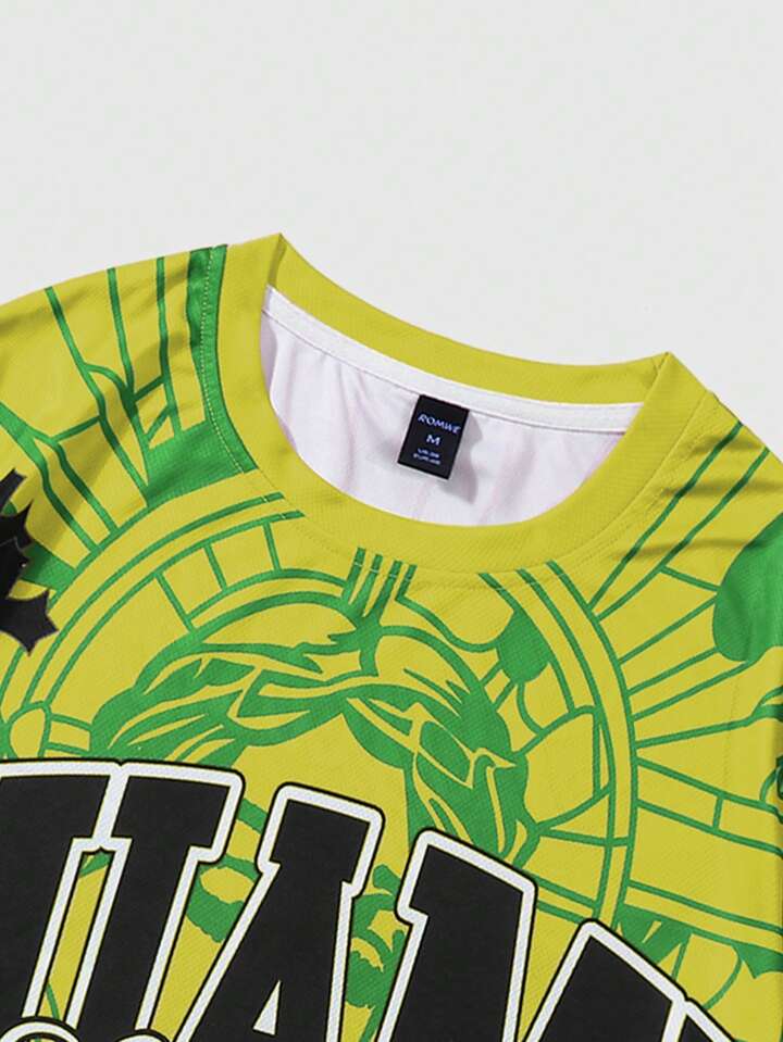 Men's Street Life Cross English Graphic Print Short Sleeve T-Shirt 4 Men's Street Life Cross English Graphic Print Short Sleeve T-Shirt