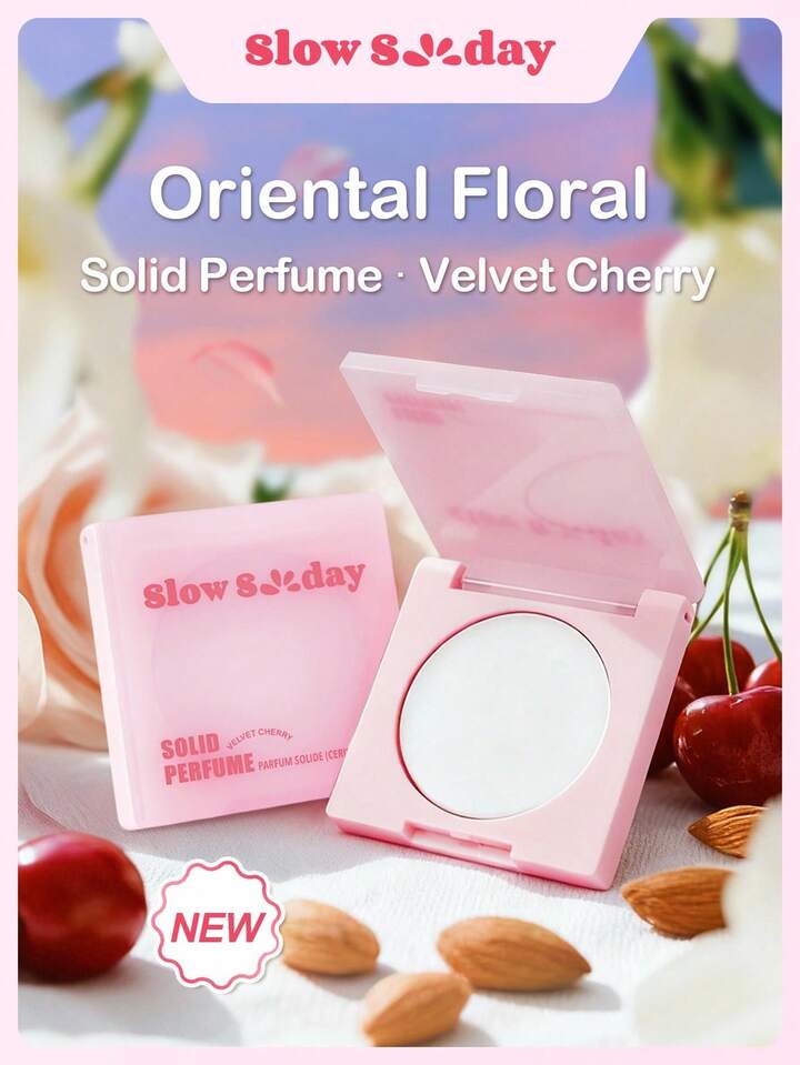 Slow Sunday Solid Perfume (Velvet Cherry) , Long-Lasting Fragrance, Perfume For Women, Mini Perfume, Skincare, Romantic & Charming, Floral Fruity, With Vanilla, Cherry, Rose; Perfect For Date Time, Daily Commute & Vacation, Non-Alcoholic, Travel-Friendly, K Beauty, Great Dating, Birthday, Anniversary, 's Day Holidays, New Year, For Valentine's Day, Valentines Gift, Valentines Day Gift, Ideal For Party