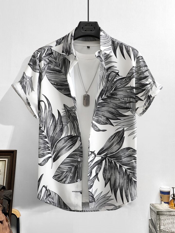 Guys Tropical Print Shirt Without Tee