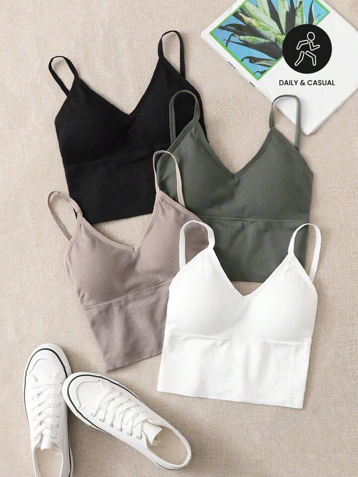 4pcs Medium Support  Seamless Sports Bra