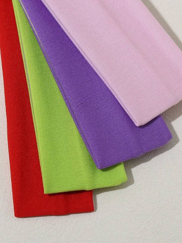 10pcs/Pack Girls' Colorful Casual Headbands, Suitable For Daily Life And Sports
