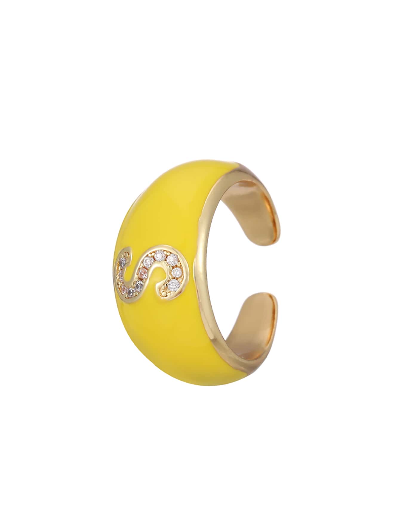 Rhinestone Letter Graphic Ring
