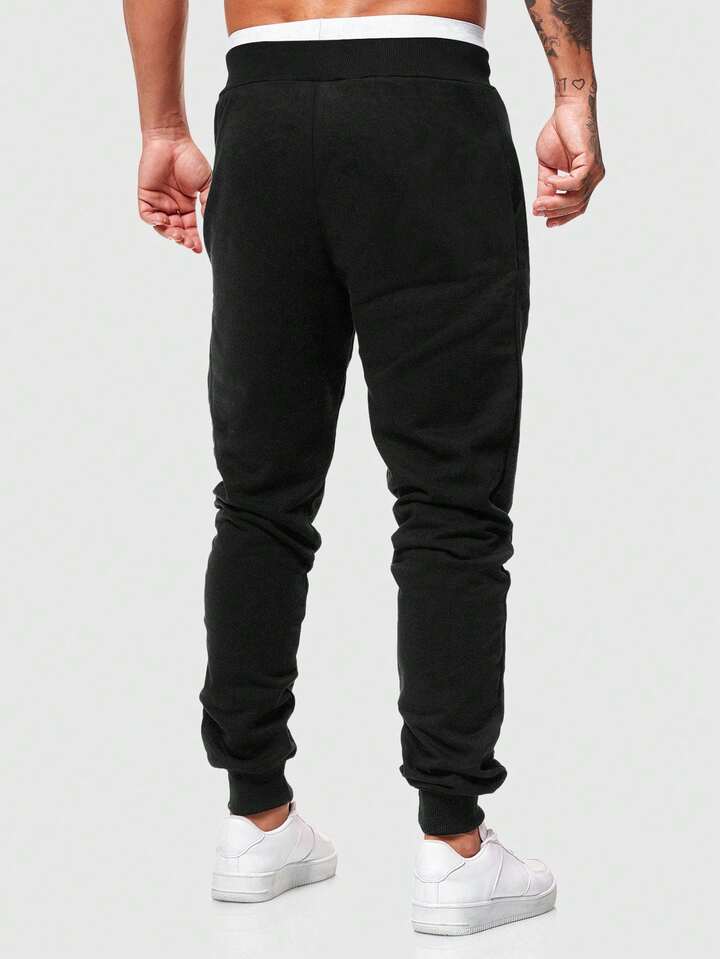 Street Life Men's Drawstring Casual Loose Fit Cross Pattern Sweatpants