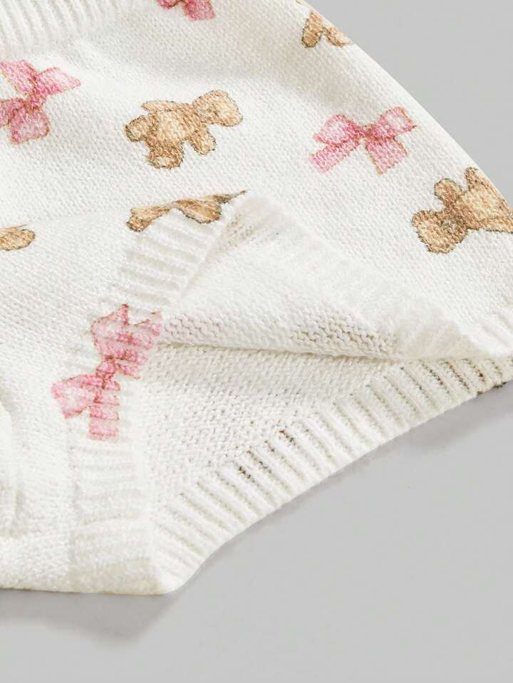 Kawaii Cute Bear & Bow Drawstring Elastic Waist Knitted Women's Low-Rise Shorts 10 Kawaii Cute Bear & Bow Drawstring Elastic Waist Knitted Women's Low-Rise Shorts