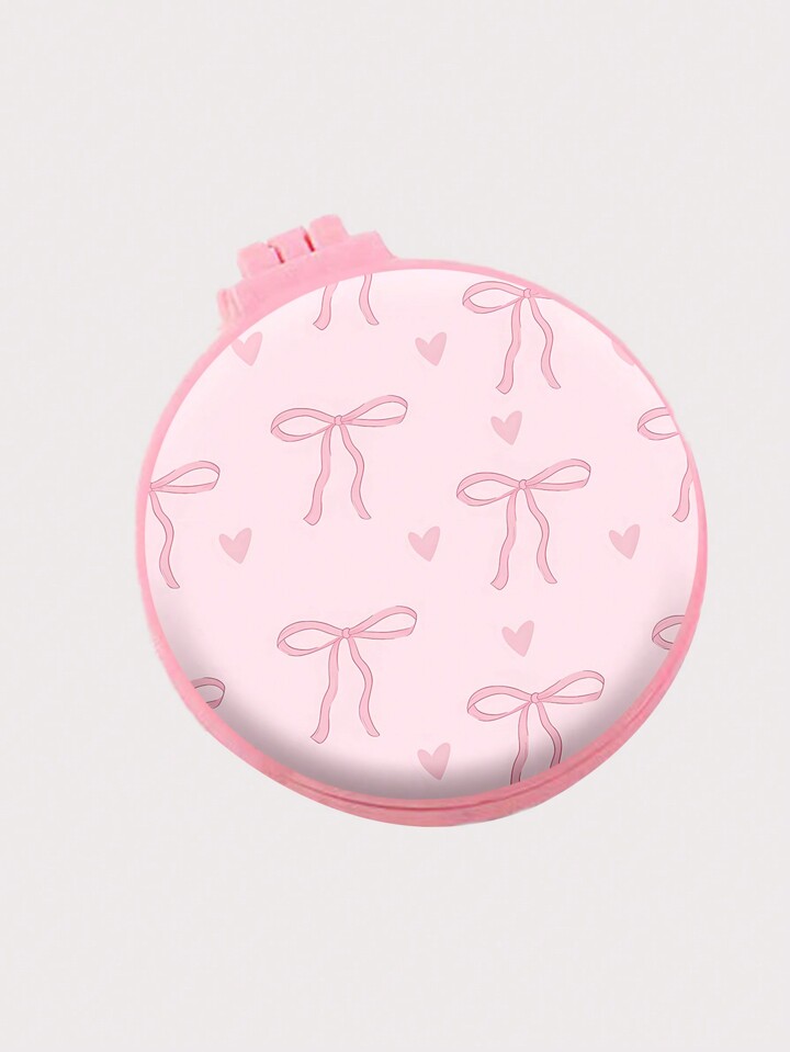 Kawaii Cute Pink Bow Hair Air Cushion Comb, Portable Plastic Hair Massage Brush, Folding Massage Comb For Travel