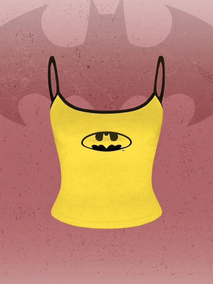 Batman X ROMWE Casual Streetwear Bat Printed Crop Top