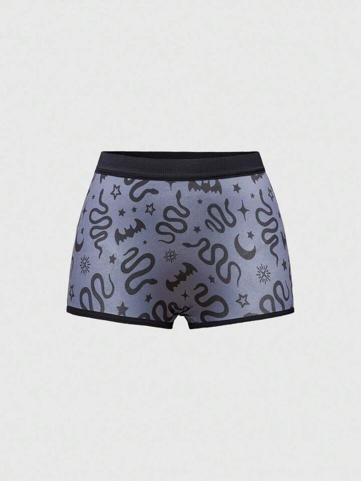 Gothic Snake Skin Bat Print Boxer Briefs