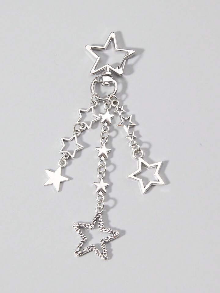 Goth 1pc Punk Style Star Shaped Keychain, Bag Accessory, Unisex Festival Gift