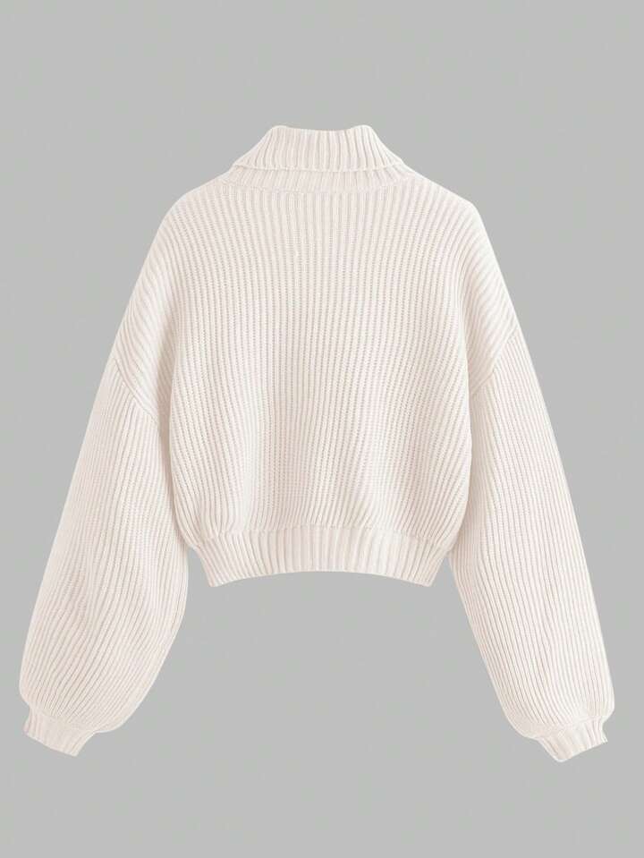 Plus Size Turtleneck Pullover Sweater, Versatile For Autumn/Winter 2 Plus Size Turtleneck Pullover Sweater, Versatile For Autumn/Winter
