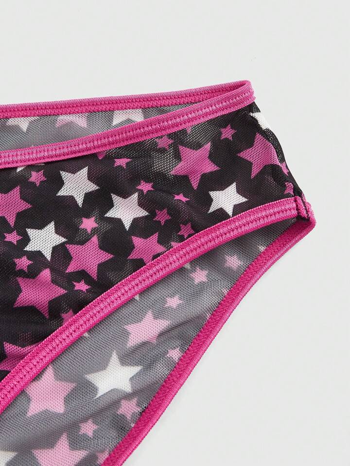 J-Fashion Shibuya Gal Five-Pointed Star & Lace Patchwork Sexy Mesh Lingerie Set 4 J-Fashion Shibuya Gal Five-Pointed Star & Lace Patchwork Sexy Mesh Lingerie Set