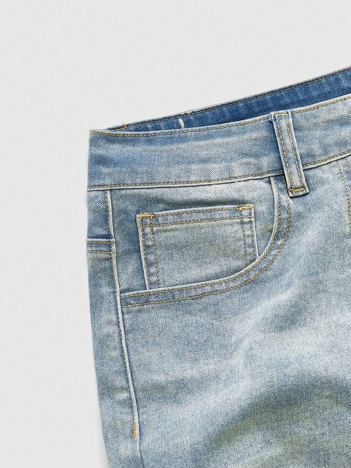 Men's Light Color Punk Vintage Style Casual Jeans