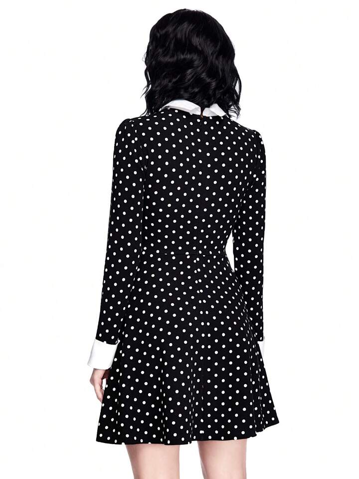 ROMWE Avant Wednesday Cosplay Polka Dot Print Women Dress, Halloween 3 ROMWE Avant Wednesday Cosplay Polka Dot Print Women Dress, Halloween