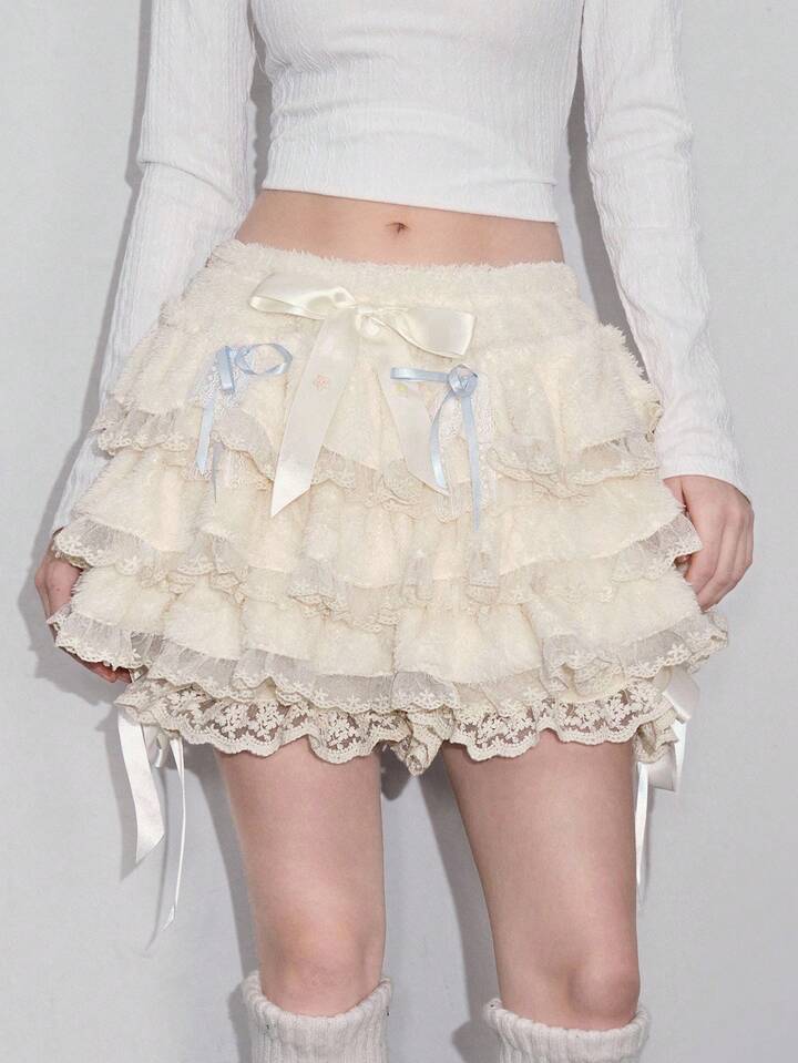 Kawaii Hime Gyaru Cute & Sweet Cake Design Skirt Pants For Women