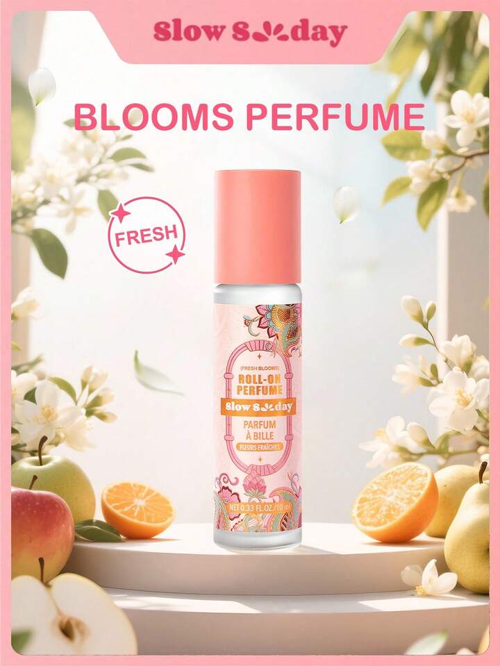 Slow Sunday Roll-On Perfume (Fresh Blooms), Long-Lasting Fragrance, Perfume For Women, Mini Perfume, Skincare, Travel Size, Sweet, Romantic & Charming, Orange Blossom & Musk & Amber, Non-Alcoholic, Great For Dating, Birthday, Anniversary, Or Any Special Occasion, K Beauty, For Valentine's Day, Valentines Gift, Valentines Day Gift, Ideal For Party