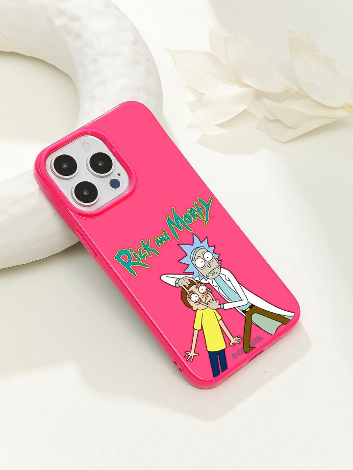 Rick and Morty | ROMWE Cartoon And Letter Graphic Phone Case