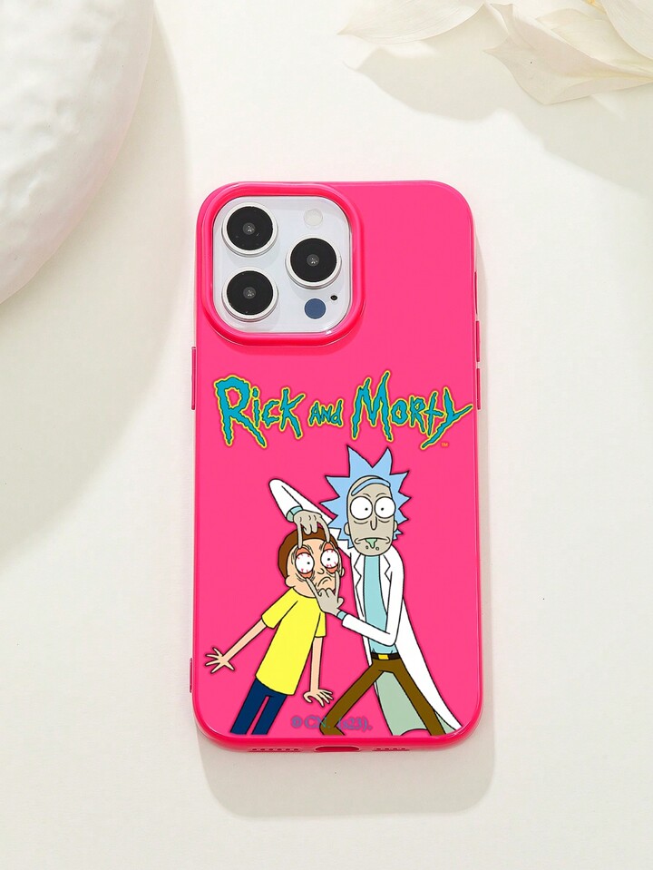 Rick and Morty | ROMWE Cartoon And Letter Graphic Phone Case