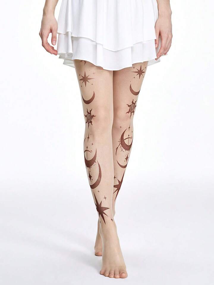 Fairycore 1 20D Fashion Personalized Printing Stockings Women's Plus-File Plus-Size Panty Stockings