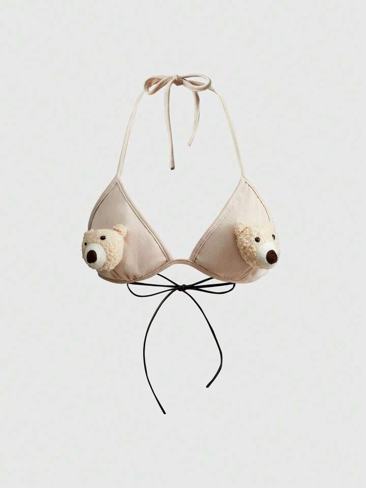 Kawaii Y2K Sexy Teddy Bear Plush Bikini Top For Women