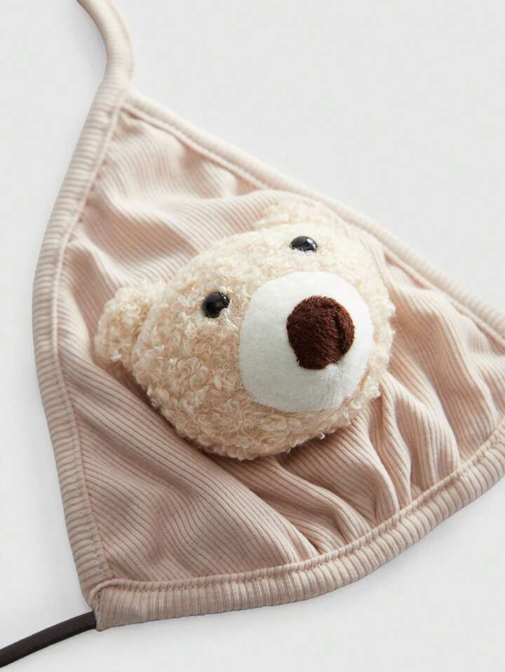 Kawaii Y2K Sexy Teddy Bear Plush Bikini Top For Women