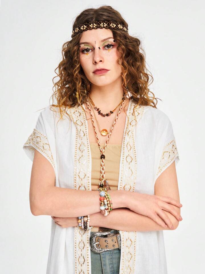 Bohemian Hippie Style Linen Sun Protection Women Top