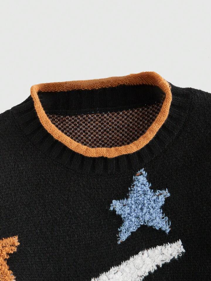 Hippie Plus Size Bohemian Sun And Moon Graphic Pullover Sweater