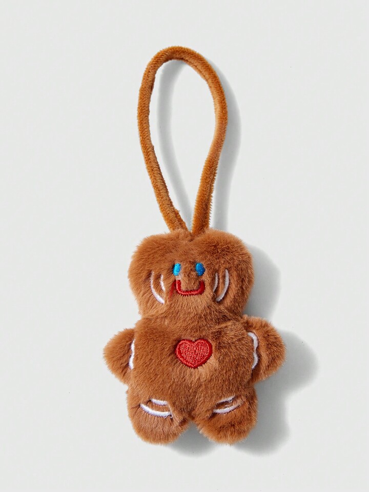 Romwe Gift Plush Gingerbread Man Keychain Accessory