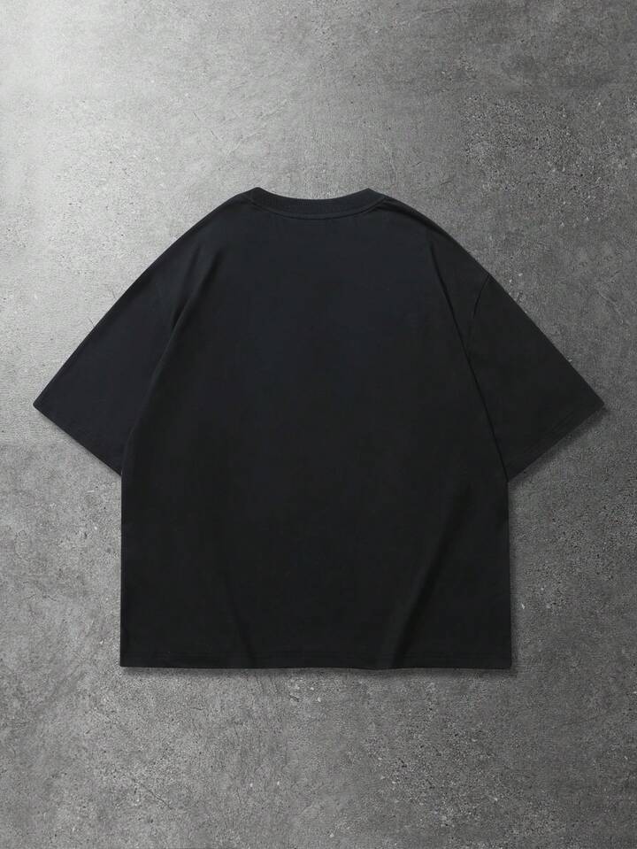 Casual Men's Geometric Print Round Neck Short Sleeve Patchwork Sports T-Shirt