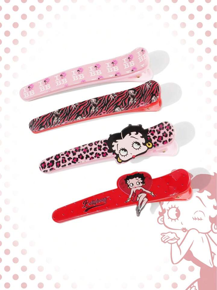 Betty Boop | ROMWE Fashionable Letter & Cartoon Pattern Hair Clips