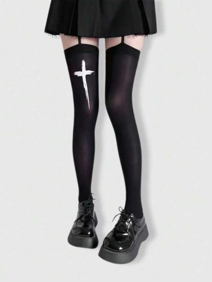 Grunge Punk 1pc Black Sexy Siren Suspender Pantyhose/Tights/Leggings For Women