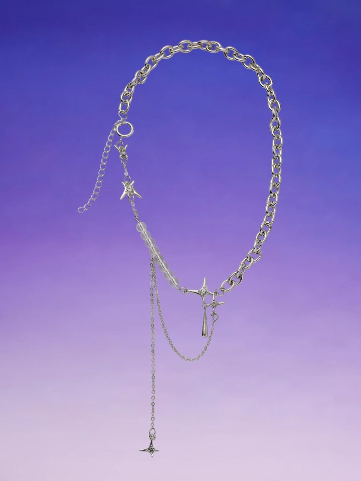 Bead Decor Star Charm Necklace