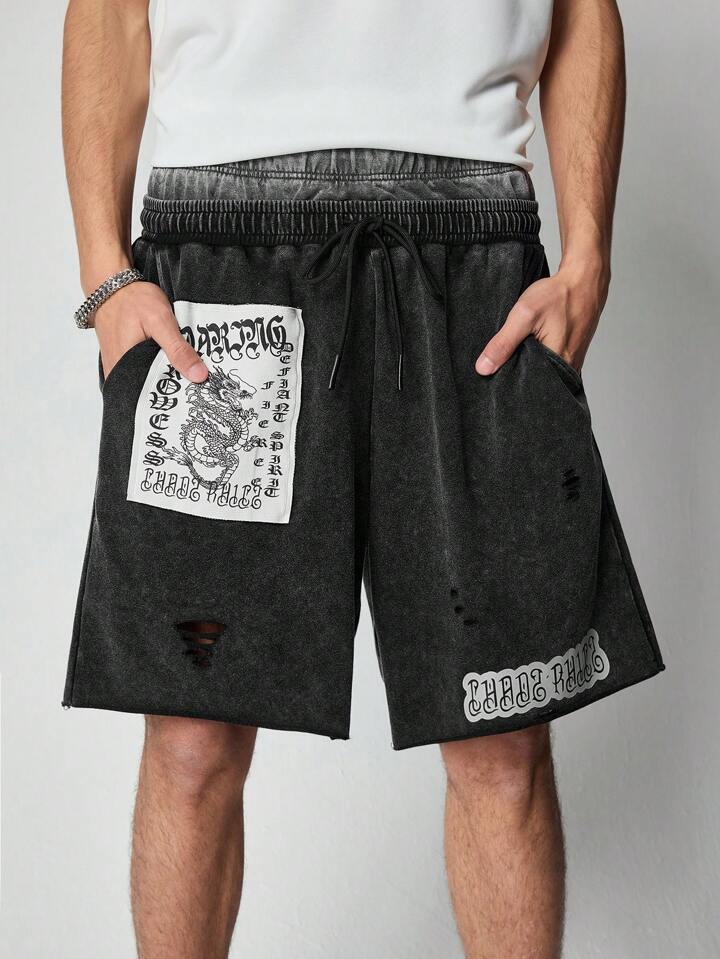 Men's Anime Dragon Fashion Casual Shorts, Everyday Wear
